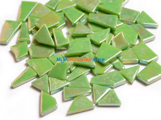 glas mozaiek puzzelsteentjes parelmoer groen