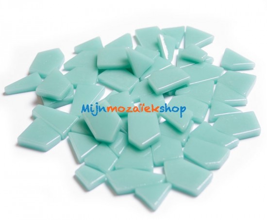 glas mozaiek puzzelsteentjes pale teal