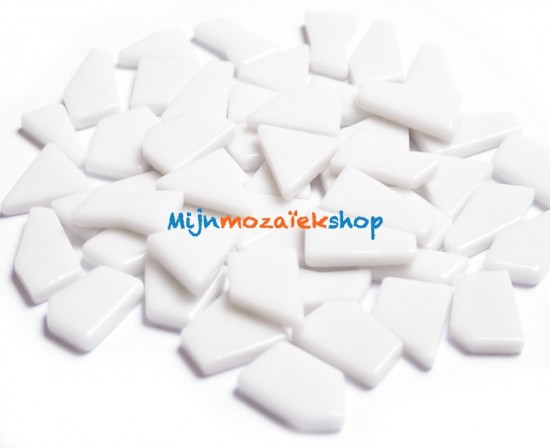 glas mozaiek puzzelsteentjes white