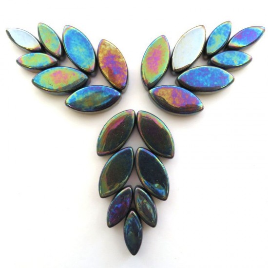 Glas bloemblaadjes - black parelmoer