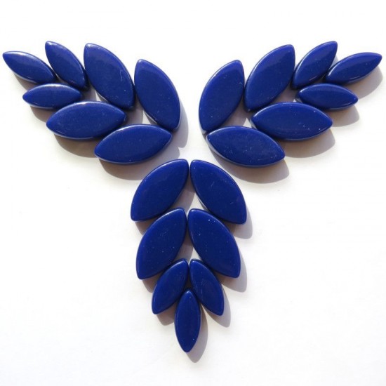 Glas bloemblaadjes - royal navy blue