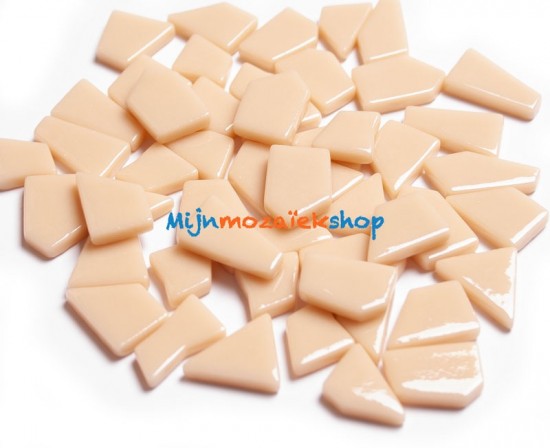 glas mozaiek puzzelsteentjes creme kleur
