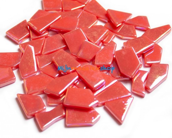 glas mozaiek puzzelsteentjes parelmoer watermelon red