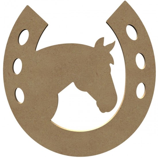 MDF paard in hoefijzer (29 cm)