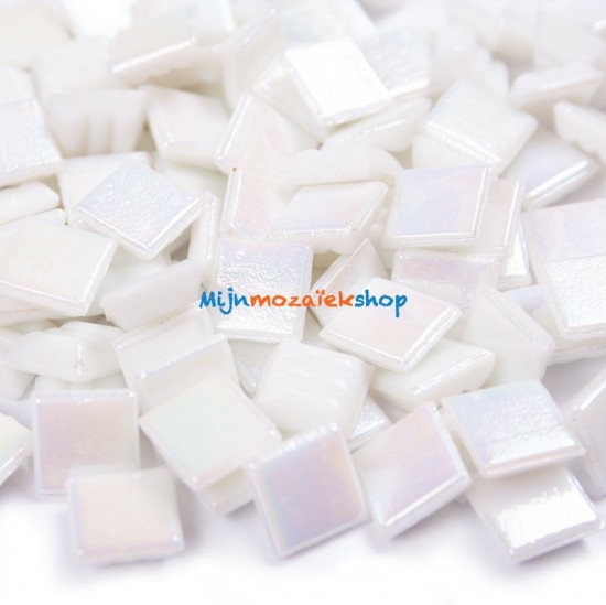 white diamond pearl parelmoer mozaieksteentjes 10 mm
