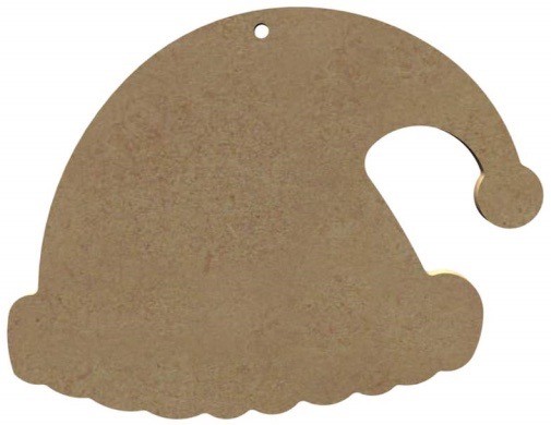 MDF figuur - kerstmuts (15 cm)