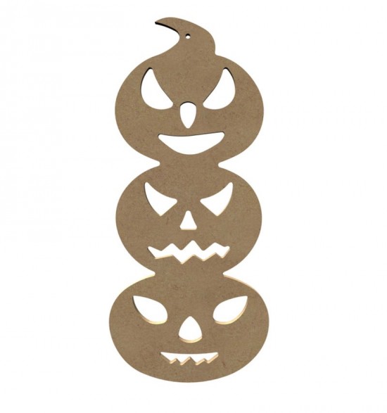 MDF figuur - gestapelde pompoenen (26 cm)