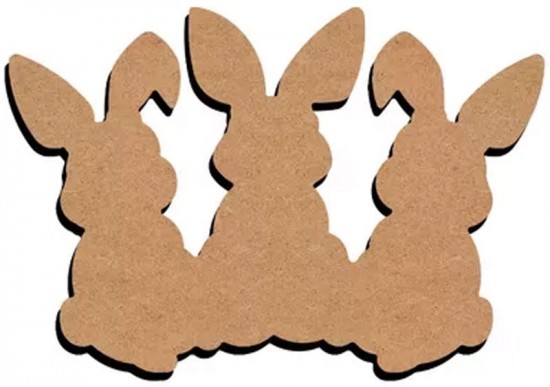 MDF drie konijnen (26 cm)