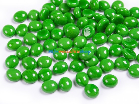 Mini glasparels (nuggets/gems) - groen marmer