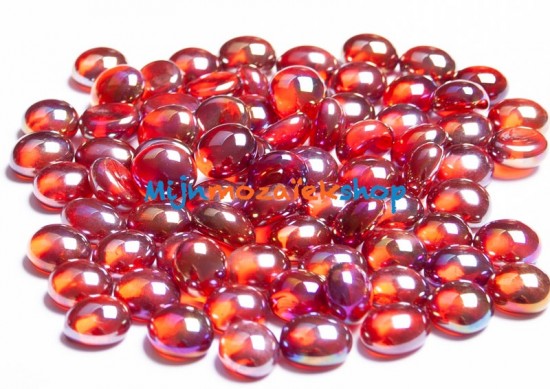 Mini glasparels (nuggets/gems) - rood diamant