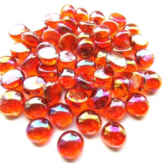 Mini glasparels (nuggets/gems) - oranje diamant