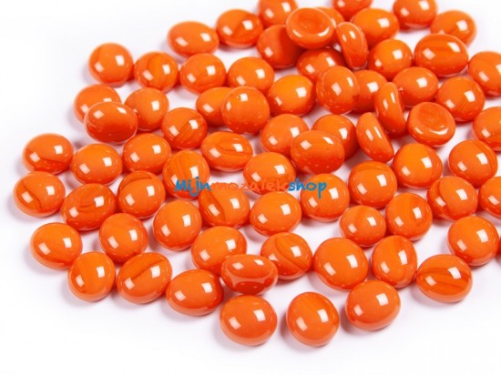 Mini glasparels (nuggets/gems) - oranje marmer
