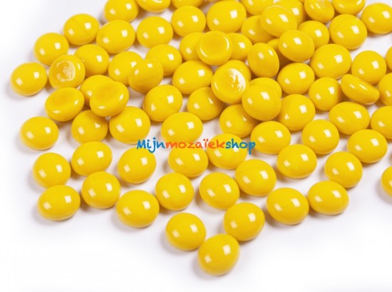 Mini glasparels (nuggets/gems) - geel marmer