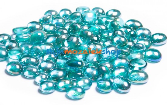 Mini glasparels (nuggets/gems) - teal diamant