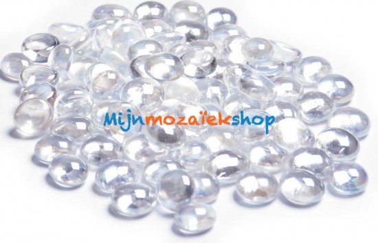 Mini glasparels (nuggets/gems) - transparant diamant