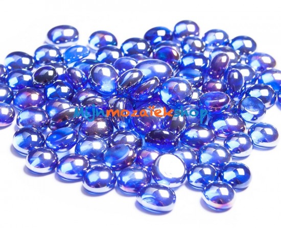 Mini glasparels (nuggets/gems) - blauw diamant