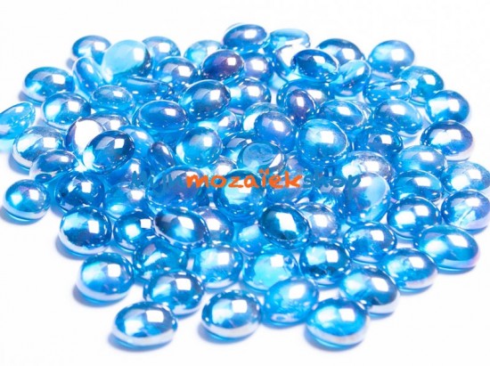 Mini glasparels (nuggets/gems) - turquoise diamant