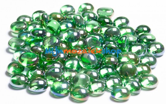 Mini glasparels (nuggets/gems) - groen diamant