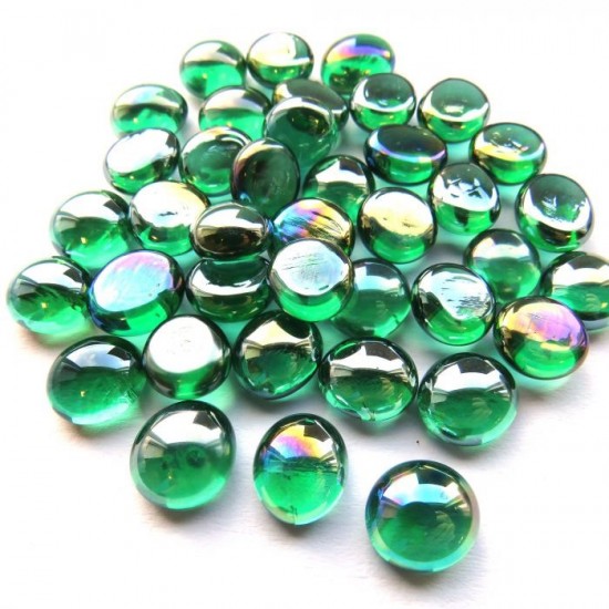 Mini glasparels (nuggets/gems) - emerald groen diamant