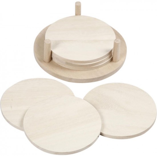 55921 houten ronde onderzetter 95 cm  6 stuks 2