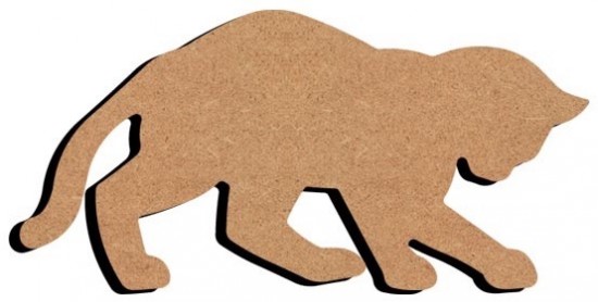 MDF spelende kat (17 cm)