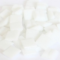 Glas mozaïeksteentjes vierkant 10 mm - mat wit