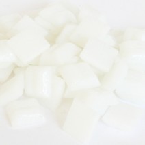 Glas mozaïeksteentjes vierkant 10 mm - wit ijs