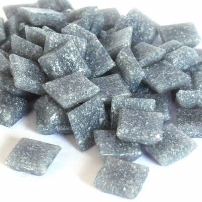 Glas mozaïeksteentjes vierkant 10 mm - midden grijs