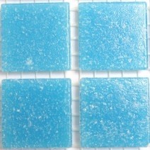 Glas mozaiek steentjes 2 cm - cyaan blauw