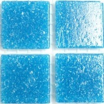 Glas mozaiek steentjes 2 cm - turquoise blauw