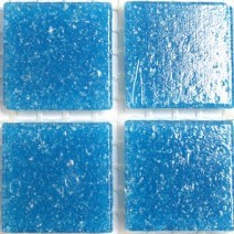 Glas mozaiek steentjes 2 cm - donker turquoise blauw