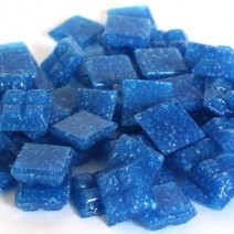 Glas mozaïeksteentjes vierkant 10 mm - donker turquoise