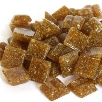 Glas mozaïeksteentjes vierkant 10 mm - bruin