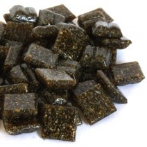 Glas mozaïeksteentjes vierkant 10 mm - aarde bruin