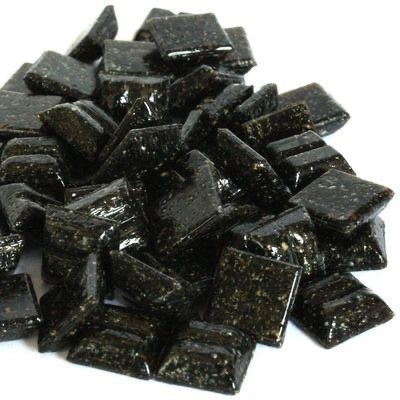 Glas mozaïeksteentjes vierkant 10 mm - bitterzoet bruin