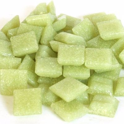 Glas mozaïeksteentjes vierkant 10 mm - appelgroen