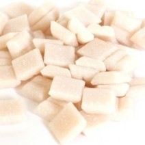 Glas mozaïeksteentjes vierkant 10 mm - perzik bloesem roze