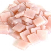 Glas mozaïeksteentjes vierkant 10 mm - roze blush