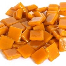 Glas mozaïeksteentjes vierkant 10 mm - zonnegeel