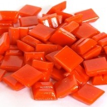 Glas mozaïeksteentjes vierkant 10 mm - oranje