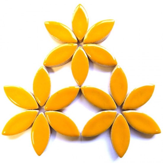 Keramiek bloemblaadjes 25 mm - kerrie