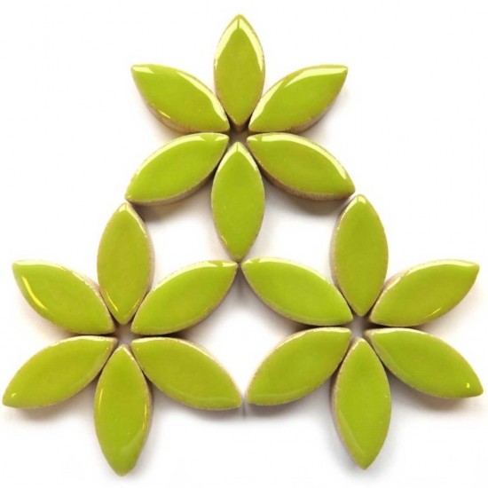 Keramiek bloemblaadjes 25 mm - kiwi groen