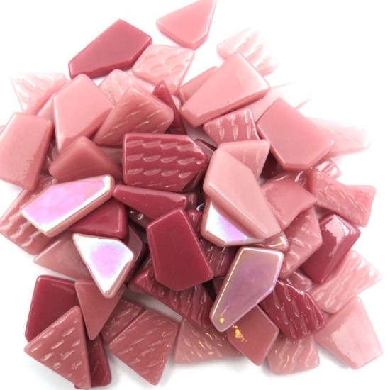 Glasmozaïek puzzelsteentjes - mix roze
