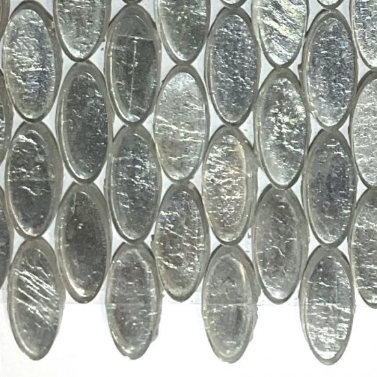 Parelmoer ellips metallic zilver