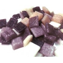 Glas mozaïeksteentjes vierkant 10 mm - mix flora