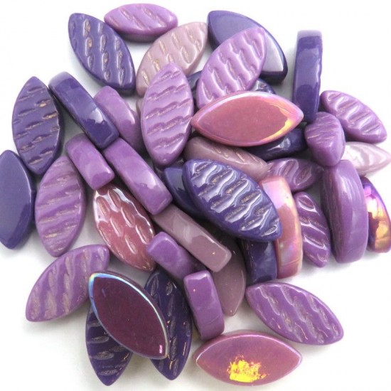 Glas bloemblaadjes - mix heide paars