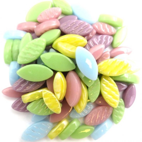 Glas bloemblaadjes - mix pastel bloemenperk