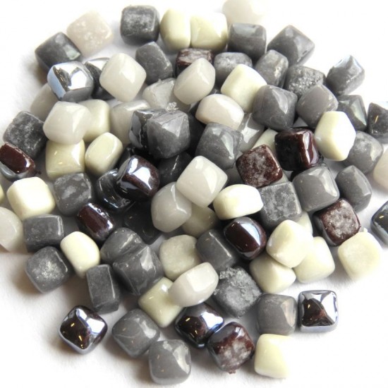 Micro Mozaïeksteentjes – Mix wit tot zwart