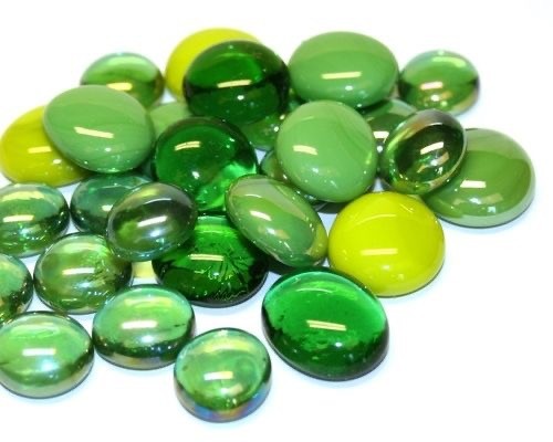 Glasparels (nuggets/gems) - mix groen
