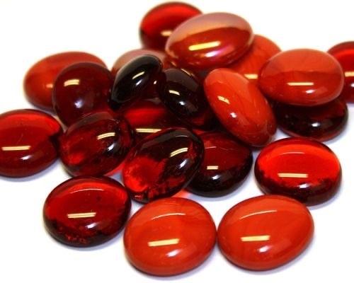 Glasparels (nuggets/gems) - mix rood